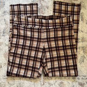 New York and Company Plaid Brown and Tan Pants